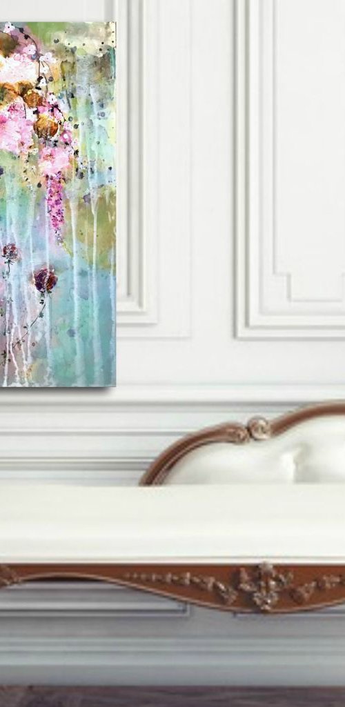 Impressionistic flowers floral painting by Henrieta Angel