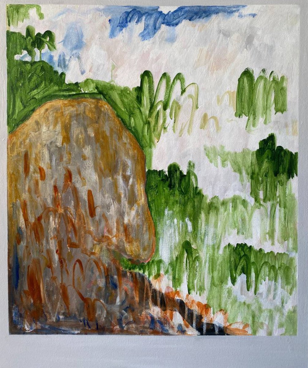 Organic Abstract Oil Painting By Grey Aiden, 31 X 39, Valley Dog Ii, Original Artwork