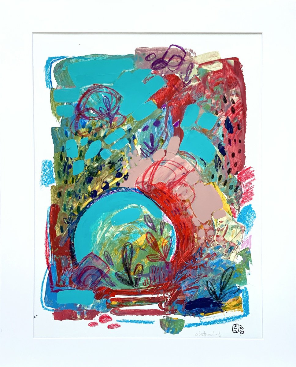 Abstract Acrylic Painting By Elena Tomilova, 14 X 19, Abstract-1, Original Artwork