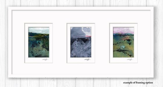 Mystical Land Collection 14 - 3 Textural Landscape Paintings by Kathy Morton Stanion