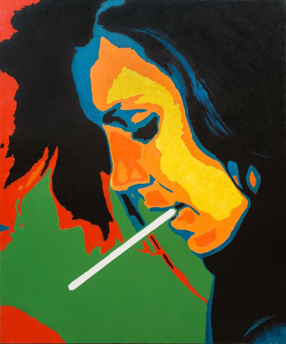 The girl with a cigarette