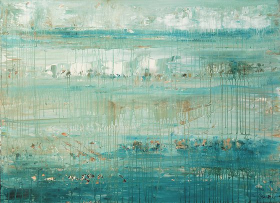 Aquamarine - Large Minimalist Seascape Painting