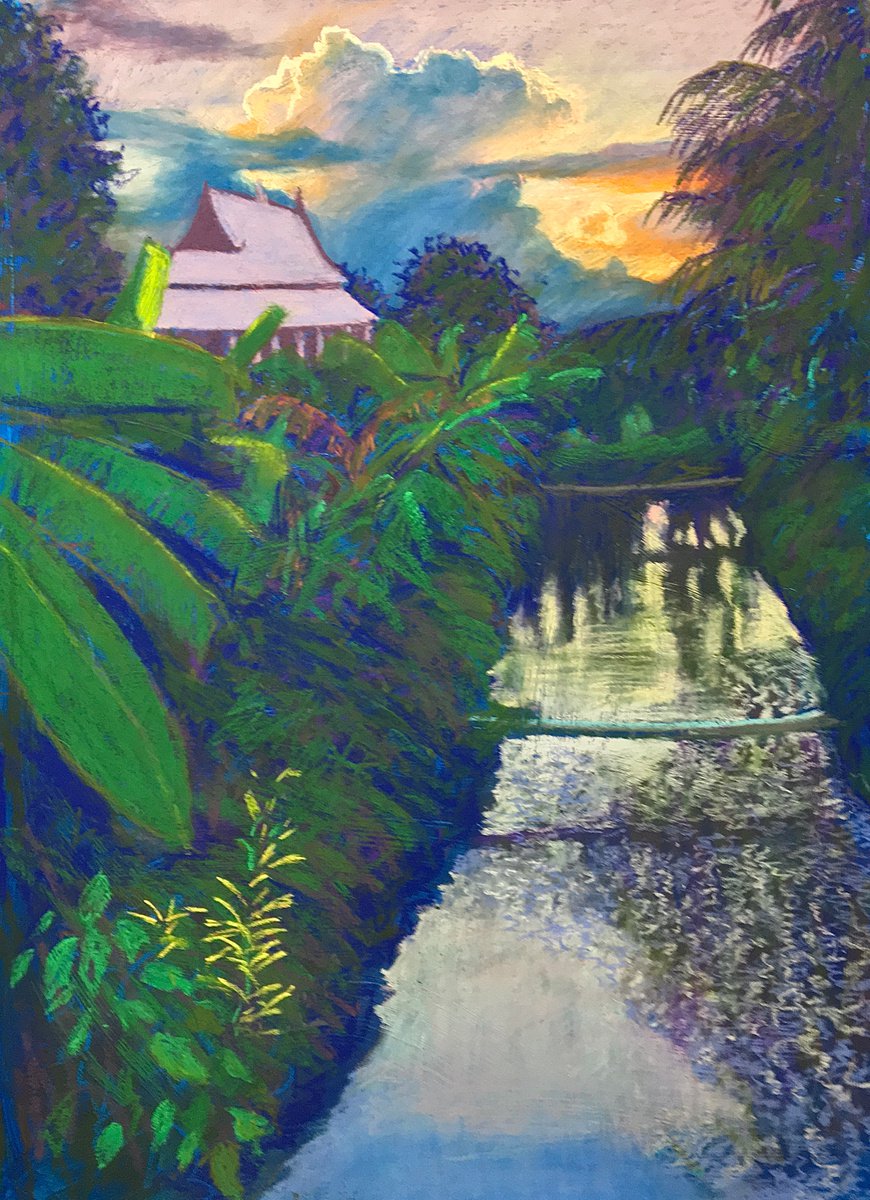Canal by the temple by John Cottee