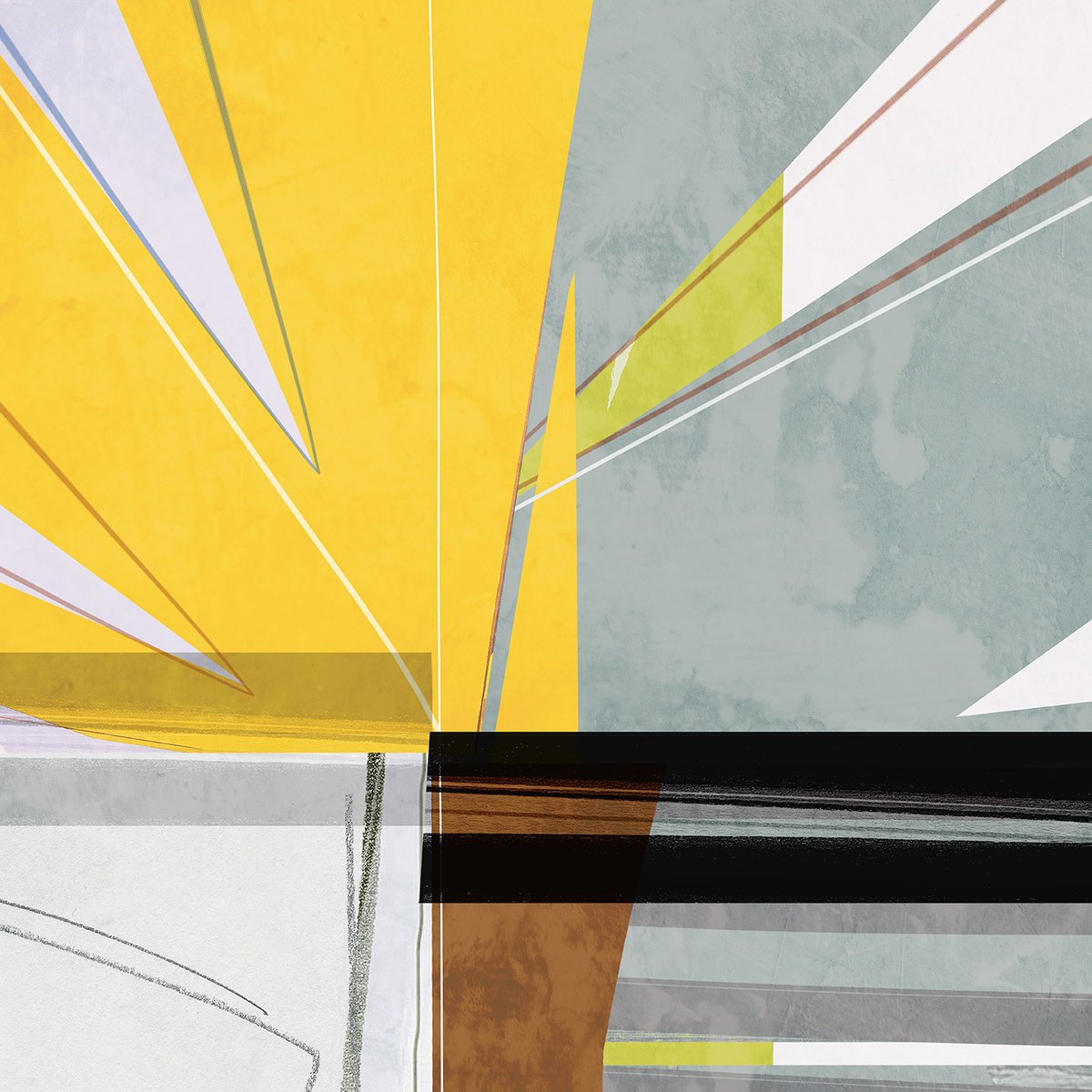 Organic Giclee Print , Yellow 50 By Adrian Bradbury, 23 X 26, Artwork For Sale On Artfinder