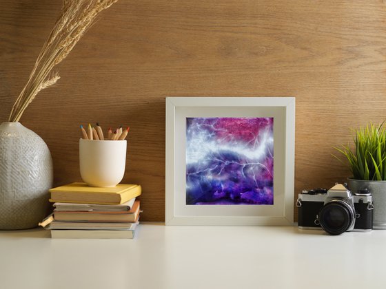 Purple galaxy and Milky Way - original skyscape painting