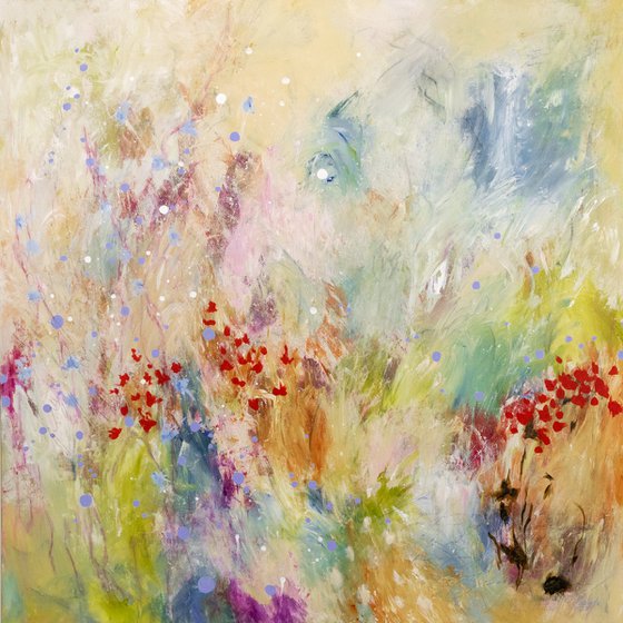 Les herbes folles - Abstract landscape painting - Ready to hang