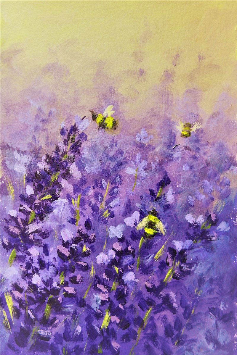 Lavender bees- small study by Olga Tretyak