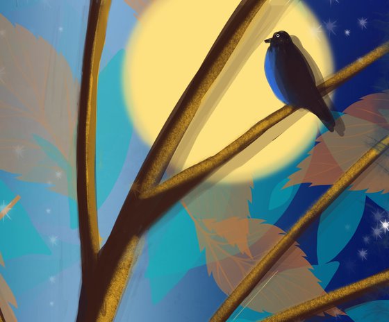 cute bird tree art