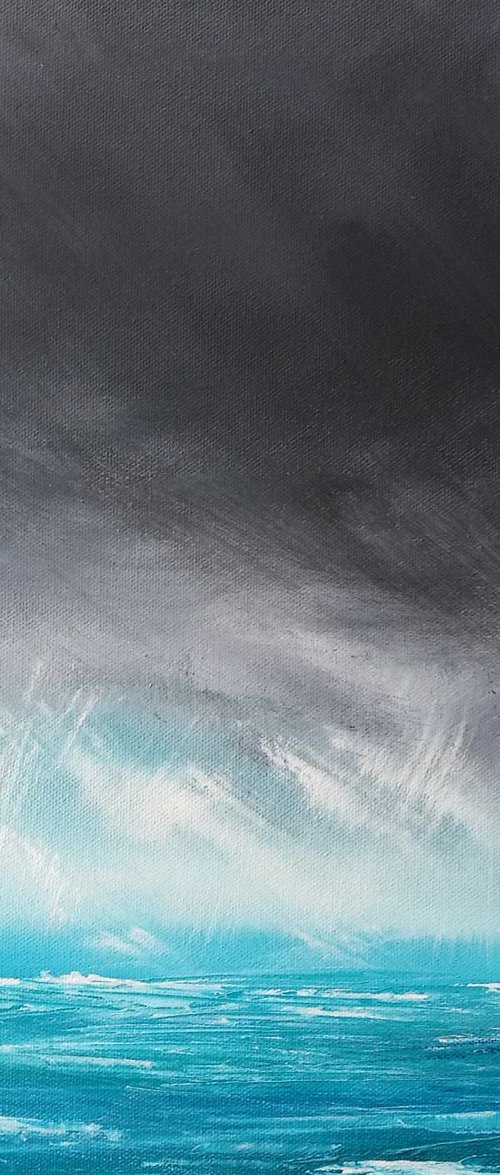 Courage, Seascape, stormy, medium gorgeous by Mel Graham