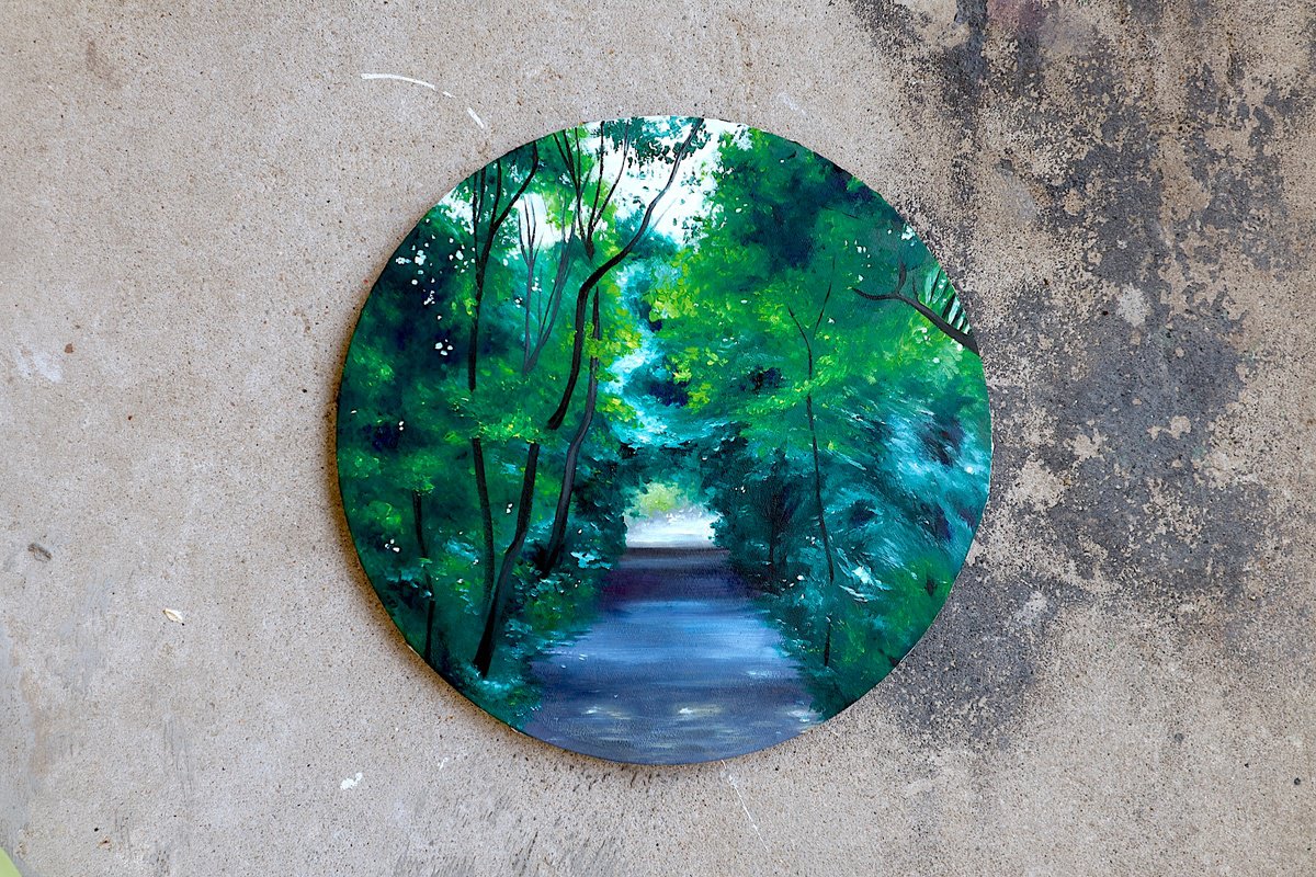 Impressionistic Landscape Oil Painting By Amani Muhammad, 12 X 12, 8 Ball, Original Artwork