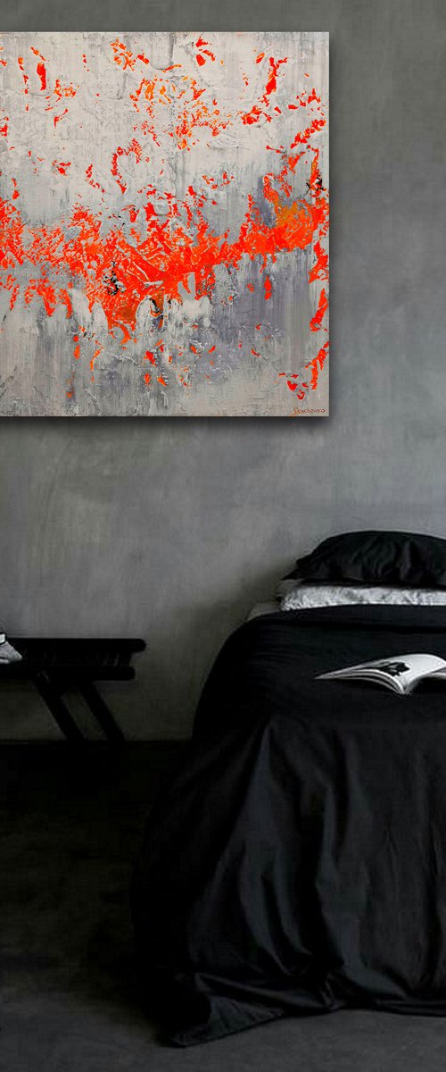 100x100cm. / abstract painting / Abstract 1216 by Alex Senchenko