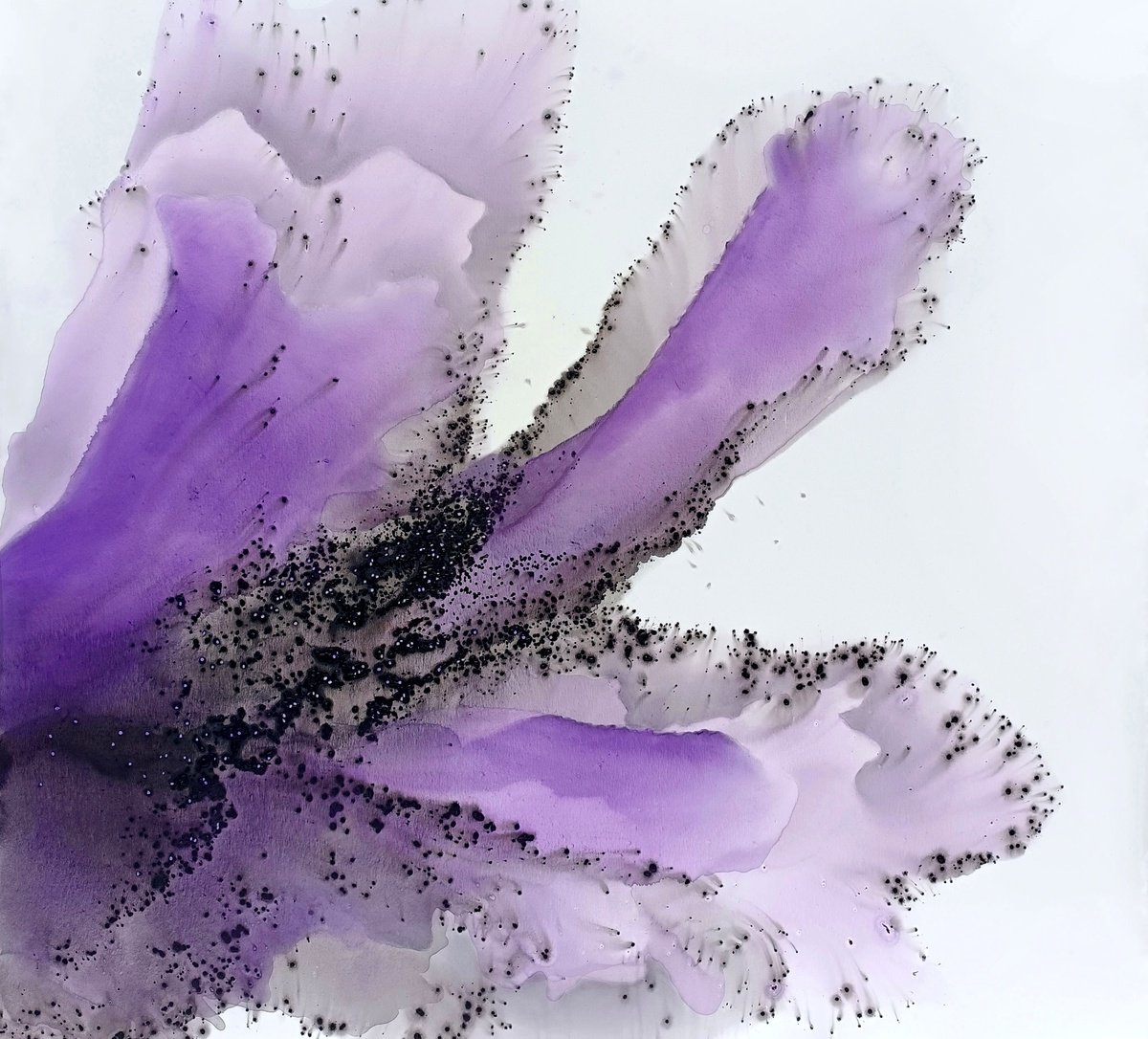 Abstract Botanical Acrylic Painting By Muriel Napoli, 63 X 55", Nature 386, Original Artwork