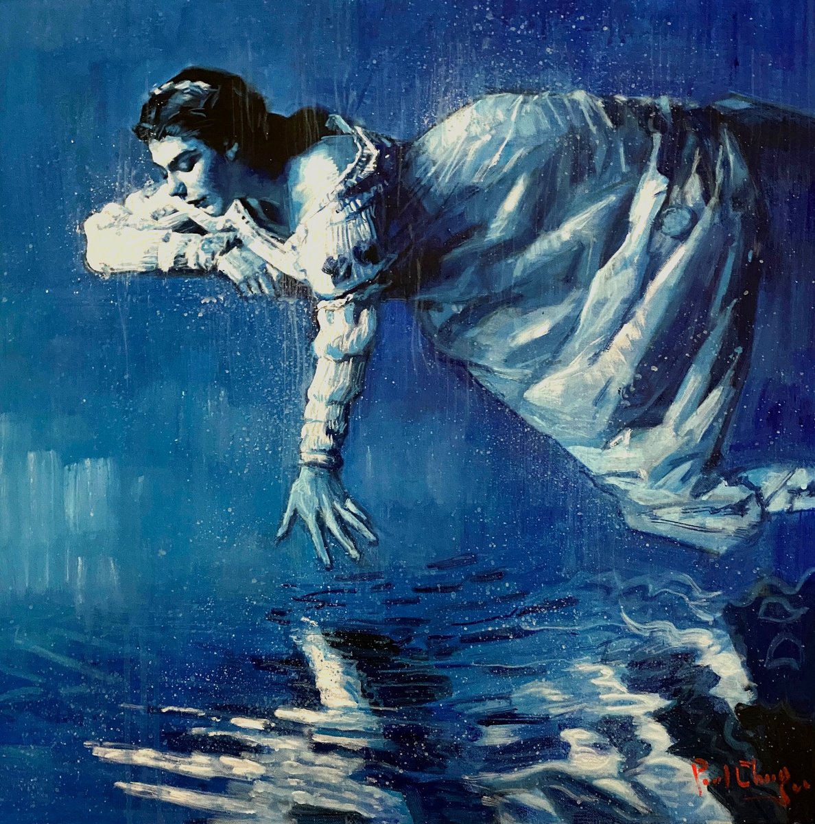  Mirror Of The Blue Night By Paul Cheng, 24 X 24, Artwork For Sale On Artfinder