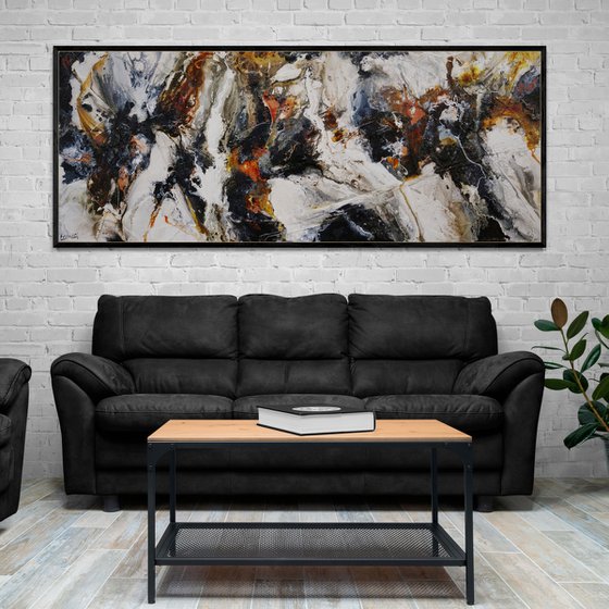 Tectonic Rush 200cm x 80cm Textured Abstract Art