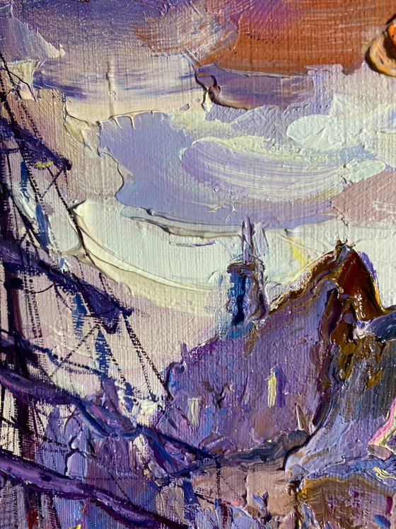 "Morning Harbour"original oil painting