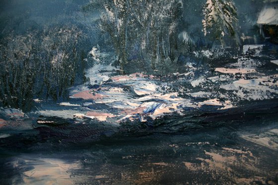 Winter evening  / Original Painting