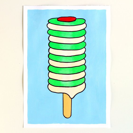 Twister Lolly - Pop Art Painting On A4 Paper (Unframed)