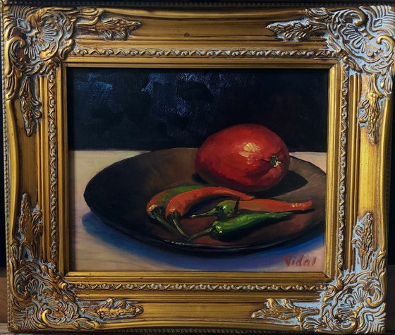 Tomato and chillies - still life