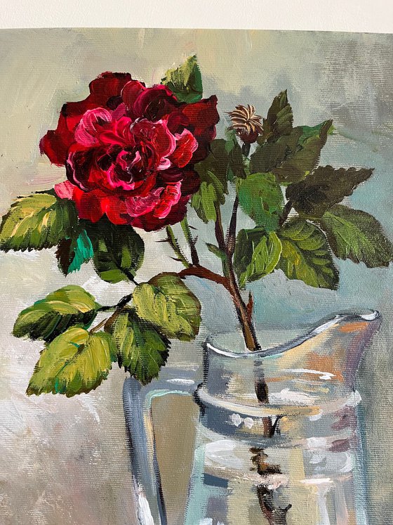 Still life with rose.