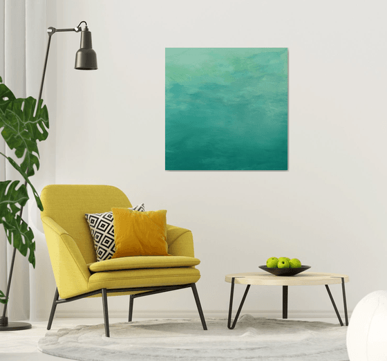 Soft Greens - Modern Abstract Expressionist Seascape