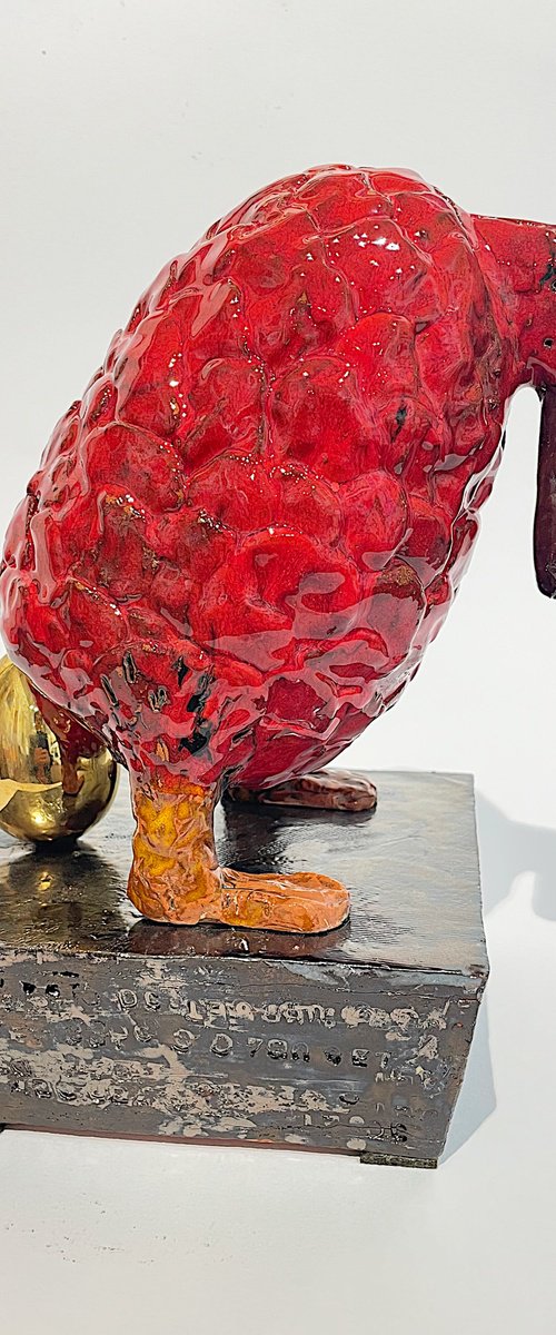 Red Beauty with Golden Egg by Nora  Blazeviciute