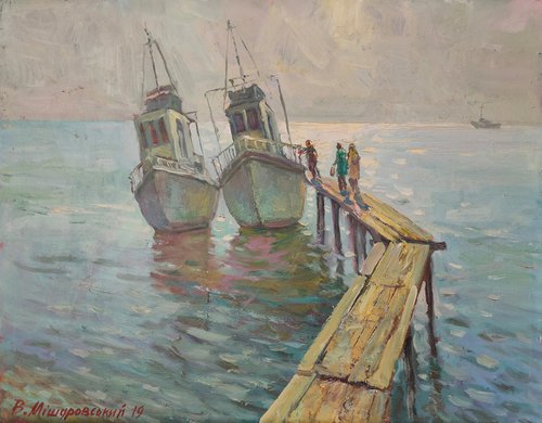On the pier by Viktor Mishurovskiy