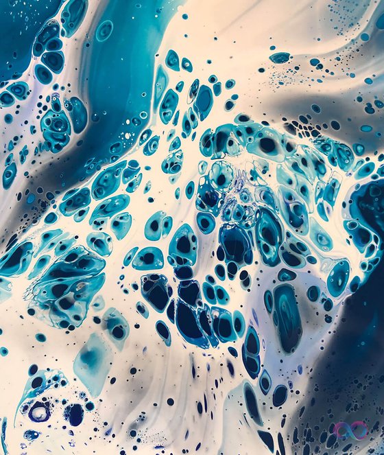 The Sea - Acrylic Paint - Dutch Pouring - Organic Cells - Acrylic Pour / Original Painting / Fluid Art / Abstract