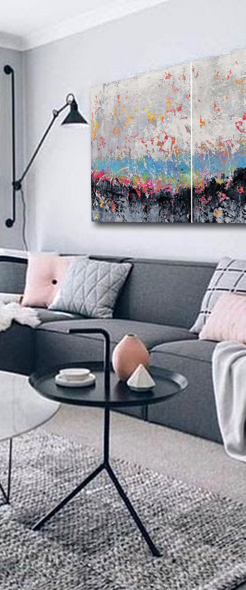 180x90cm. / abstract painting / Abstract 2174 by Alex Senchenko