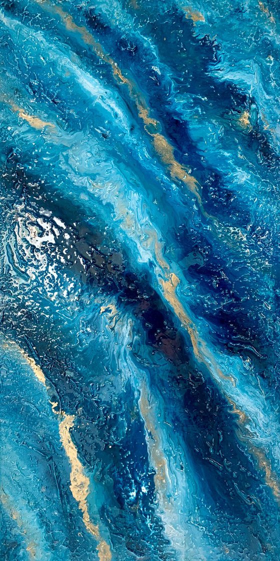 The Deep 50 x 100cm textured abstract