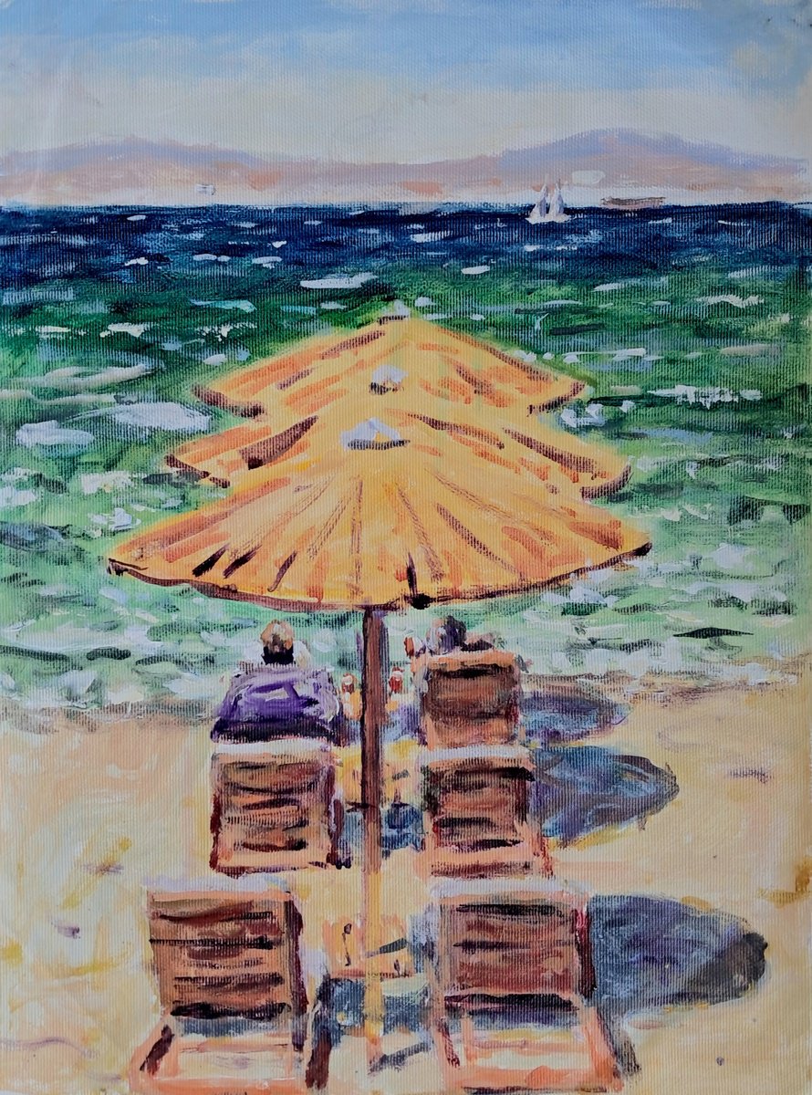  The Beach Bums By Dimitris Voyiazoglou, 17 X 20, Artwork For Sale On Artfinder