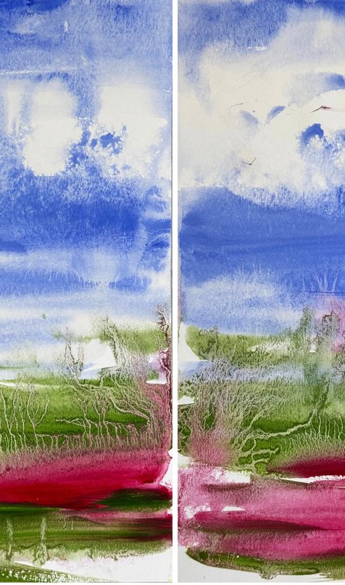 Spring rain Abstract landscape by Yuliia Sharapova