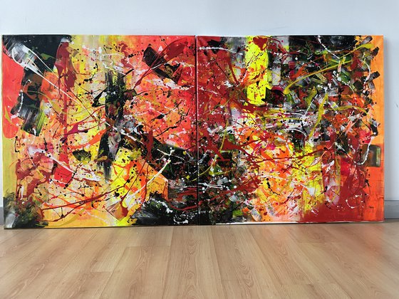 Diptych-Fire in the Dark