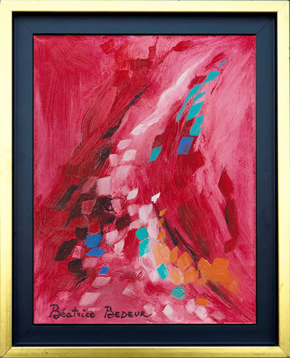 Red abstract  /  18 x 24 cm by Beatrice Bedeur