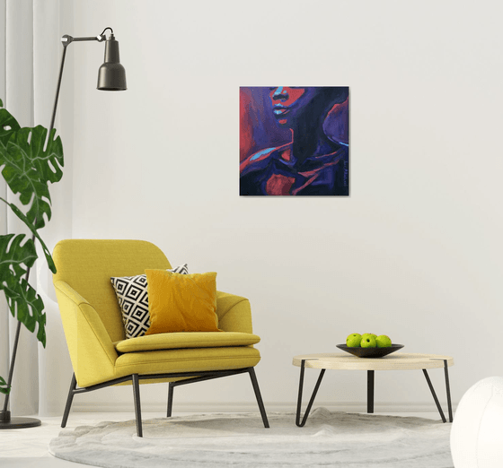 Abstract black woman portrait: Chic Queen original wall art