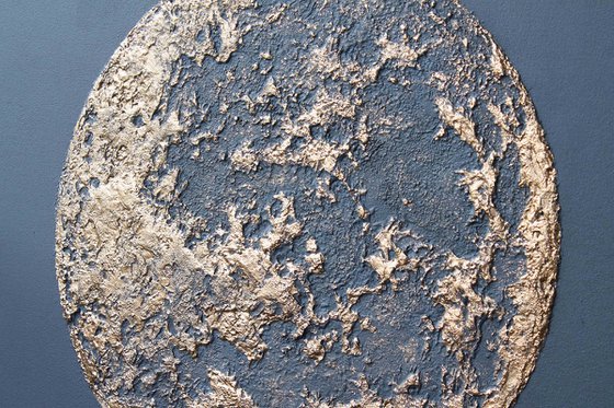 "Moon" Gold moon abstract art