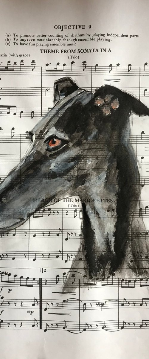 Greyhound painting by Paul Simon Hughes