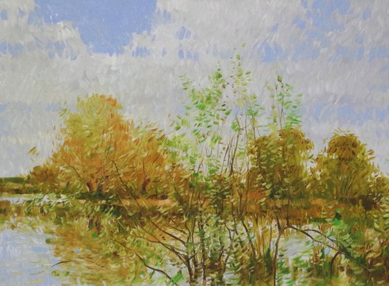 Landscape Original Oil painting, Impressionism, One of a kind, Signed, Hand Painted