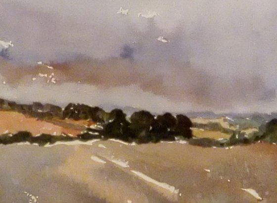 Storm over East Kent at Sarre - An original 'plein air' watercolour on paper!