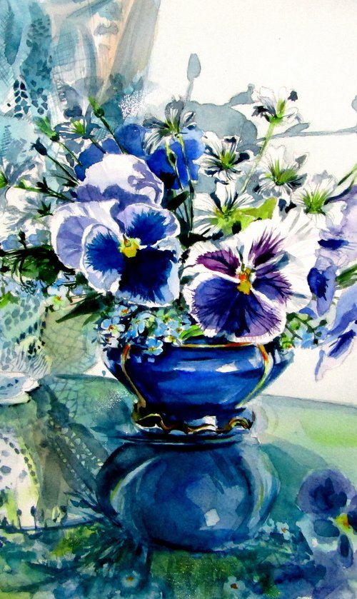 Still life with pansy flower by Kovács Anna Brigitta