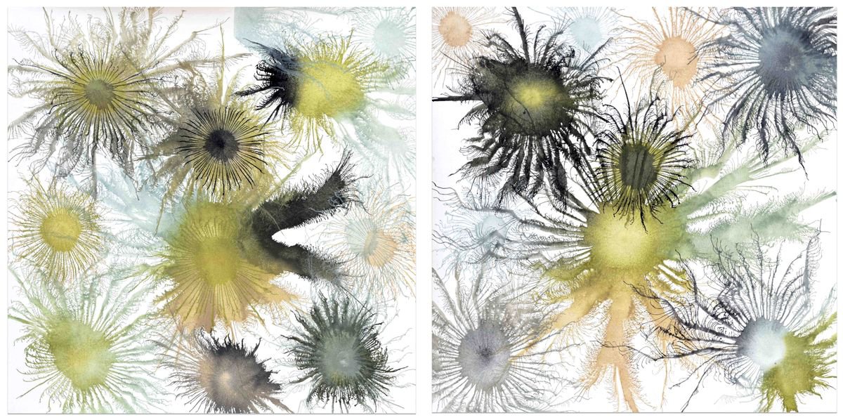 Abstract Acrylic Painting By Sumit Mehndiratta, 88 X 44", Exploflora Series No. 63, Original Artwork