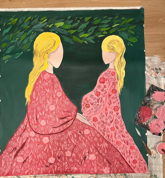 Mother Daughter Original Painting