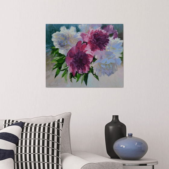 PEONIES ILLUMINATED BY THE SUN