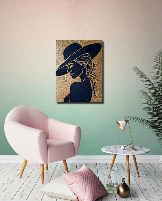 Woman in Shadow and Gold