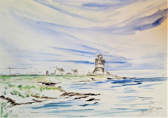 The Light of Hook Head Lighthouse - Pencil & watercolour study