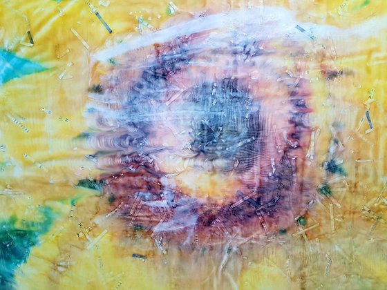 Girasole (n.316) - 75 x 49 x 2,50 cm - ready to hang - mix media painting on stretched canvas