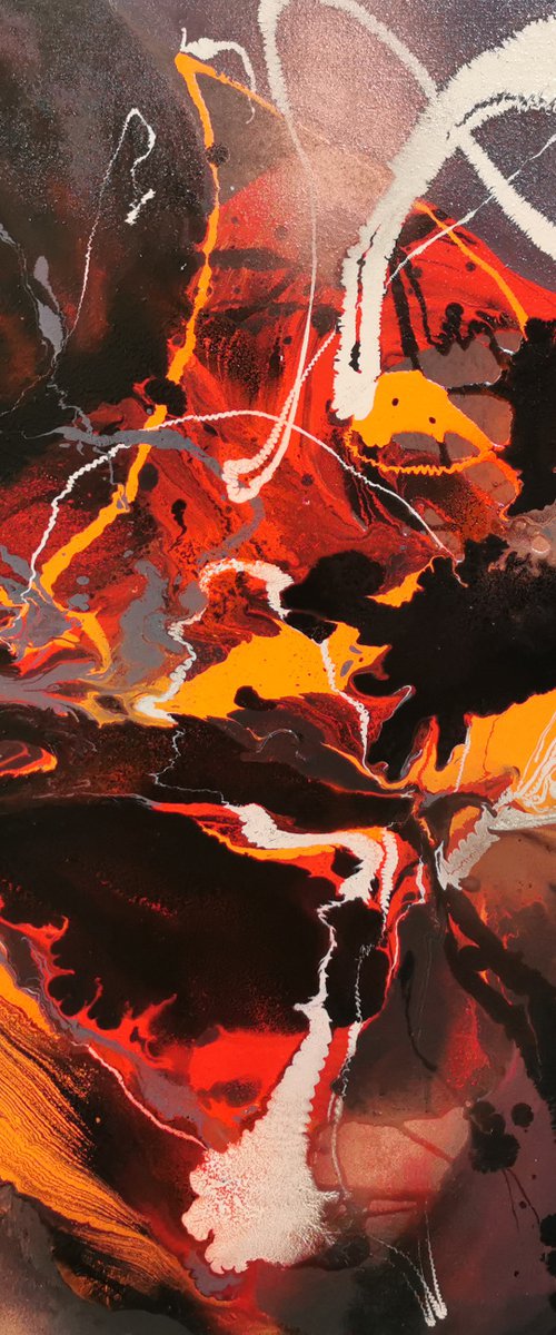 Heart pounding incandescent 2 beautiful large abstract painting by Kloska by Kloska Ovidiu