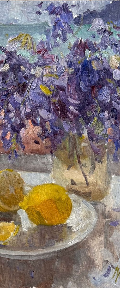 Lemons and Purple Light by Nataliia Nosyk