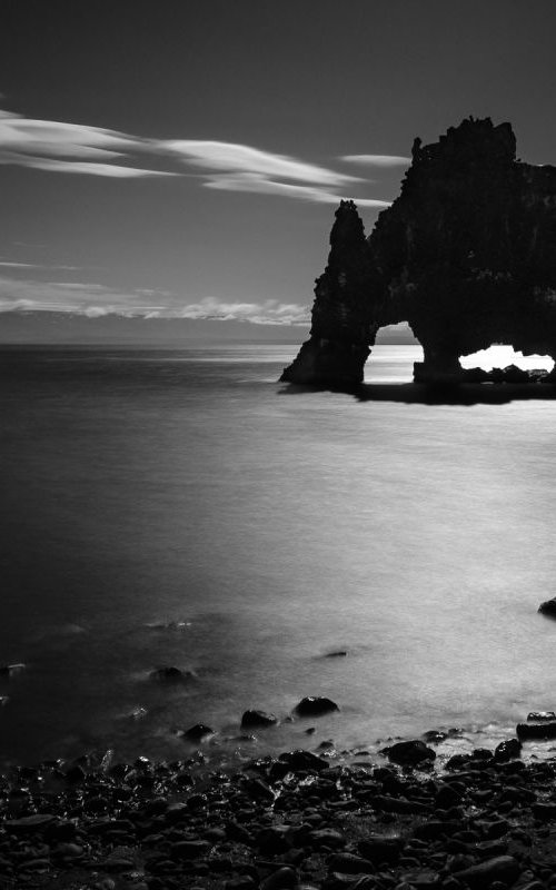 Daytime into nighttime, Hvítserkur, Iceland by Baxter Bradford