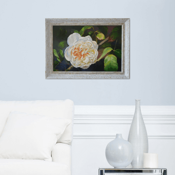 "Lanfren-Lanfra. "  rose flower  liGHt original painting  GIFT (2019)