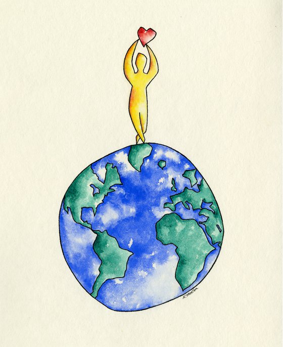Bless Our Planet - Painting by Kathy Morton Stanion